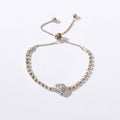 Anniversary Jewellery Shining Luxury Rhinestone Heart Adjustable