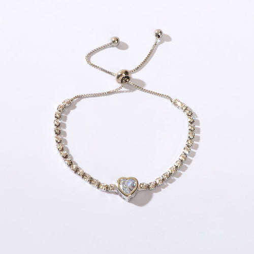 Anniversary Jewellery Shining Luxury Rhinestone Heart Adjustable