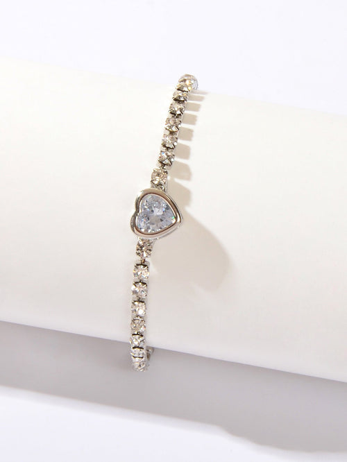 Anniversary Jewellery Shining Luxury Rhinestone Heart Adjustable
