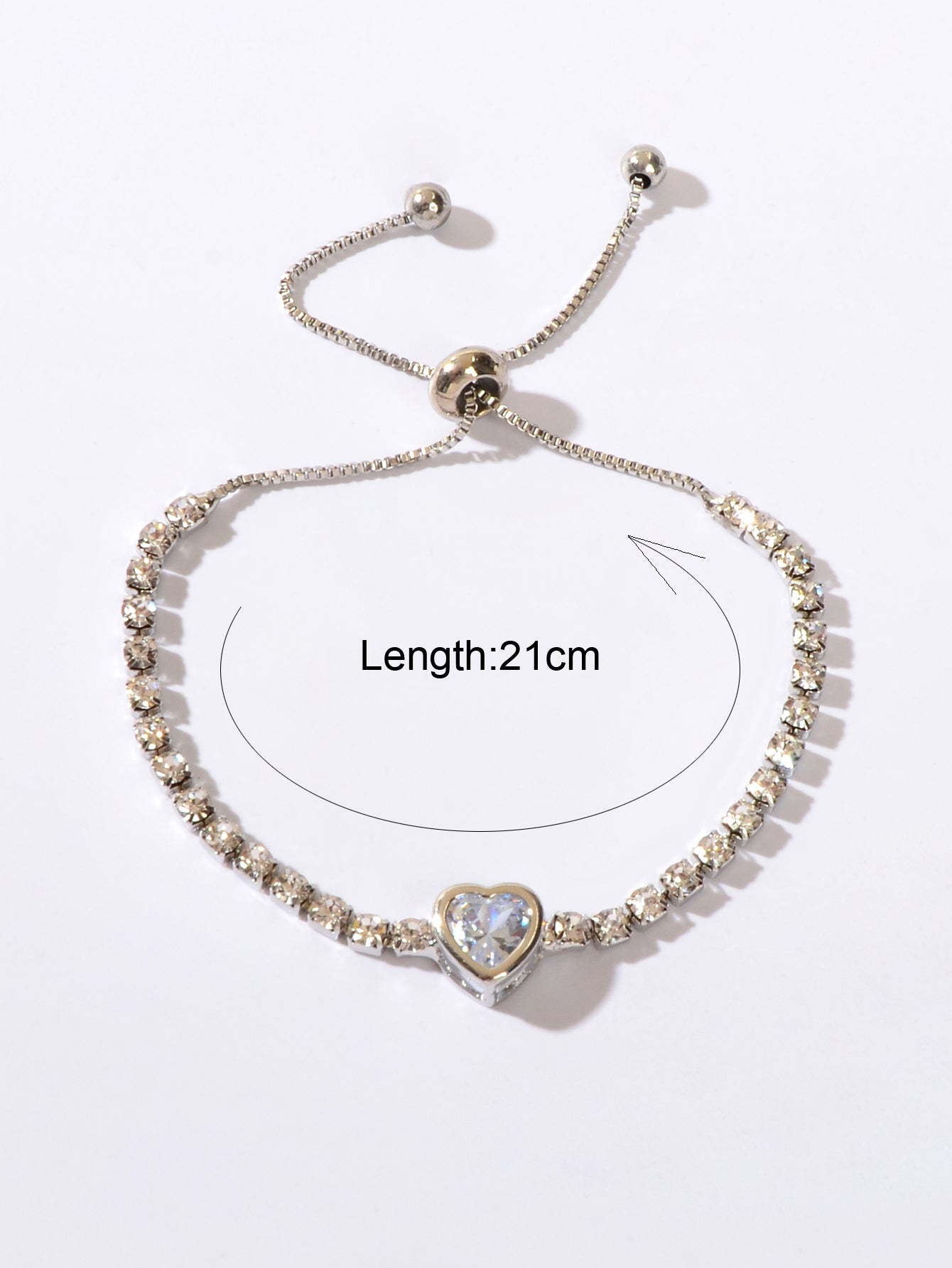 Anniversary Jewellery Shining Luxury Rhinestone Heart Adjustable